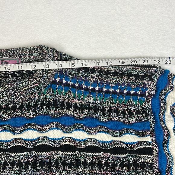 Vintage 90's Concrete Men's Sweater Abstract Knit Multicolor 3-D. Pattern Size L - Picture 5 of 10